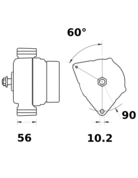 Alternatore trattore AL166645 14V 98A per macchine agricole