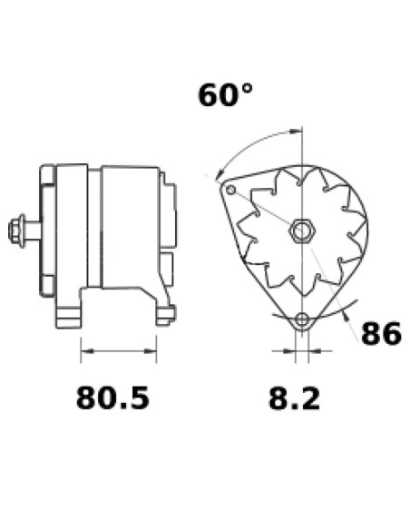 Alternatore trattore 3477851M91 14V 70A per macchine agricole