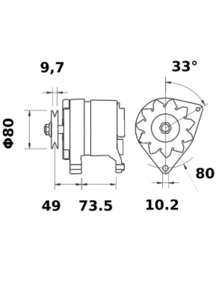 Alternatore trattore 82847572 14V 33A per macchine agricole