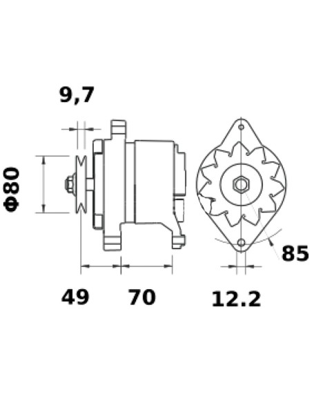 Alternatore trattore 4808498 14V 55A per macchine agricole