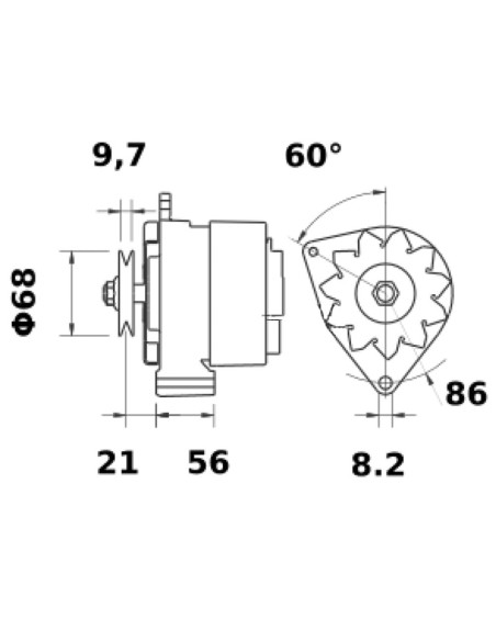 Alternatore trattore 01163985 14V 33A per macchine agricole