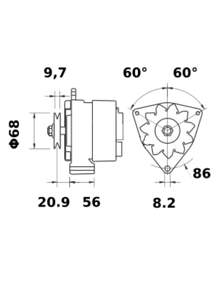 Alternatore trattore 01162339 14V 65A per macchine agricole