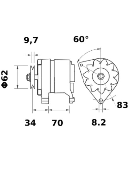 Alternatore trattore 0986031691 14V 34A per macchine agricole