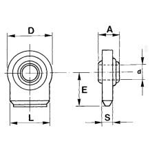 Supporto Rotula per Bracci Inferiori Fianchi Dritti Ø22.1 x 35mm