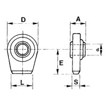 Supporto Rotula per Bracci Inferiori Fianchi Inclinati Ø22.1 x 35mm