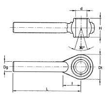 Tirante Rotula con Gambo Tondo per Cilindri Cat.1 L 225mm