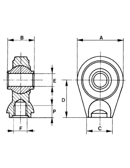 Supporto con Rotula Sferica Ø32.2x51 mm Base Ø50 Spianata