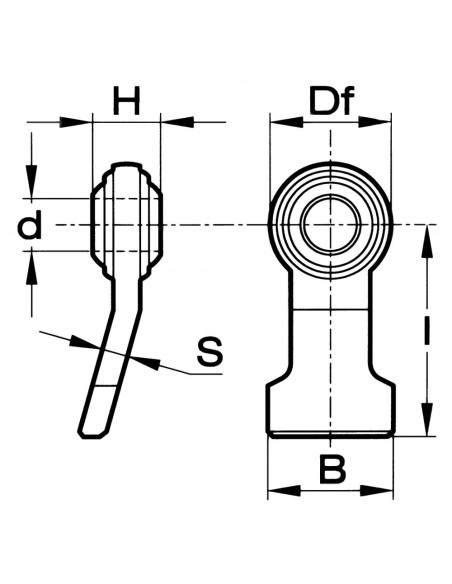 Supporto Rotula Bracci Sollevamento Piatto Piegato Ø37.4x45mm