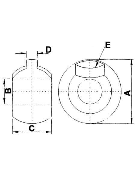Rotula con Taglio Ø22.1x57x10mm R35