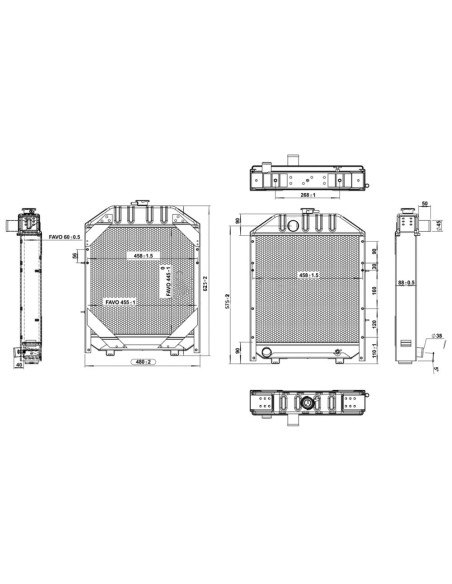 Radiatore E1824627M93 in Alluminio 480x650x95 mm
