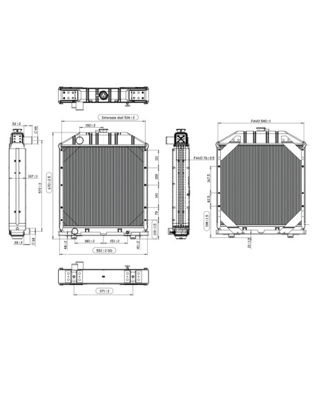 Radiatore S5167365 in Alluminio 555x675x110 mm