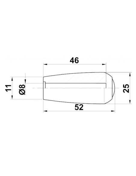 Pomello per Leva Ø8x52 mm BLU