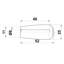 Pomello per Leva Ø8x52 mm ARANCIO