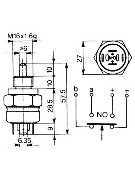 Interrutore Pulsante Avviamento a Doppio Contatto 02050437