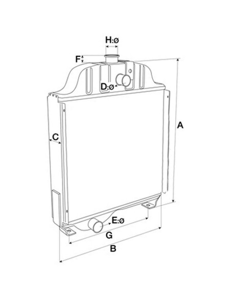 Radiatore 5100304 FIAT in Alluminio 410x570x75 mm