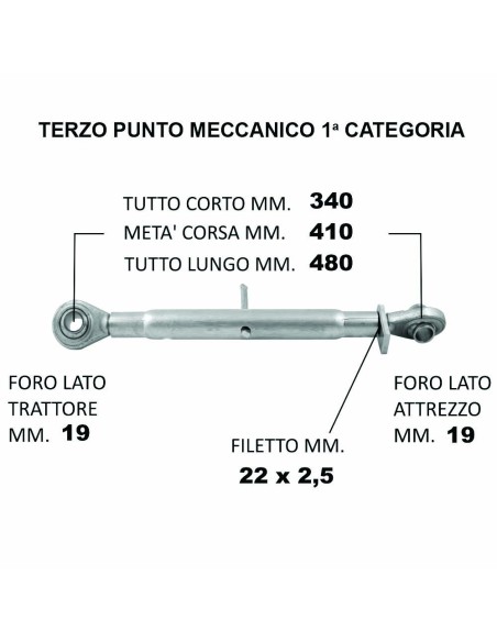 Terzo Punto Meccanico Ø19.3 min 34cm / max 48cm