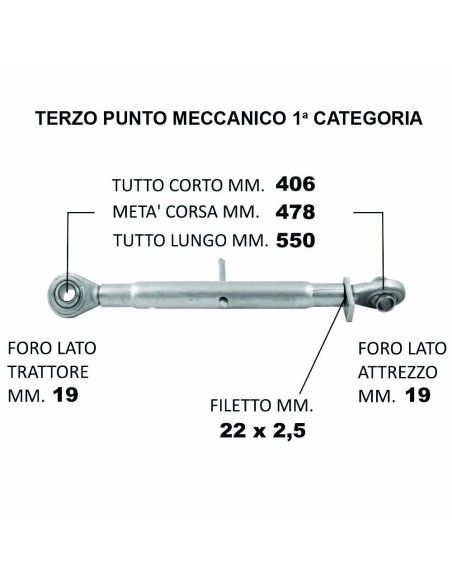 Terzo Punto Meccanico Ø19.3 min 40.6cm / max 55cm