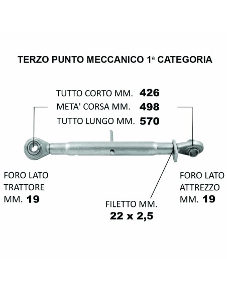Terzo Punto Meccanico Ø19.3 min 42.6cm / max 57cm