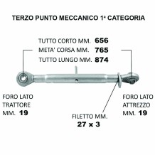 Terzo Punto Meccanico Ø19.3 min 65.6cm / max 87.4cm