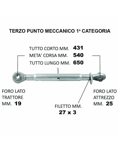 Terzo Punto Meccanico Ø19.3 min 43.1cm / max 65cm