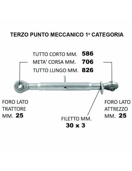 Terzo Punto Meccanico Ø25.4 min 58.6cm / max 82.6cm
