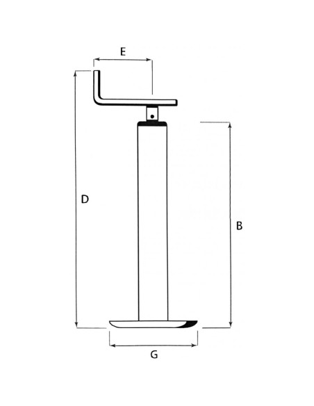Servotimone Telescopico piede fisso 200 kg 40 cm