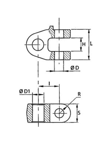 Forcella a Crociera per Tirante Filettato Foro Ø28x85 mm