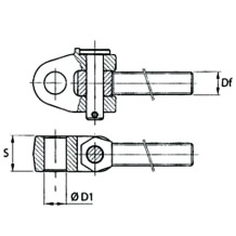 Crociera con Tirante Filettato e Perno M30x3.5 mm Ø25.4 mm Sinistro