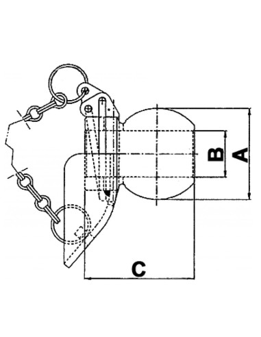 Rotula con Cono Guida Foro 37.1 mm Diametro Esterno 64 mm