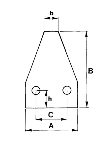 Sezione Lama Rigata 2" a 3 Fori con Foro Centrale 580024664