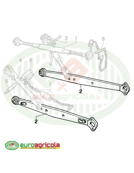 BRACCIO INFERIORE piatto 75x14mm x 770mm
