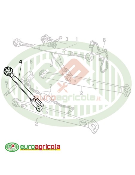 BRACCIO REGOLABILE DI SOLLEVAMENTO Ø22 430-580mm
