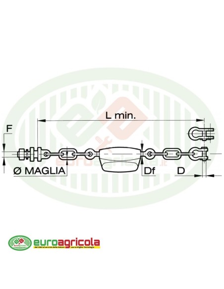 Catena Imbrigliamento 370mm Maglie 1+1