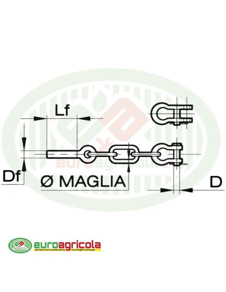 Mezza Catena SINISTRA Imbrigliamento 4 Maglie