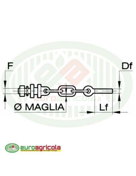 Mezza Catena DESTRA Imbrigliamento 4 Maglie