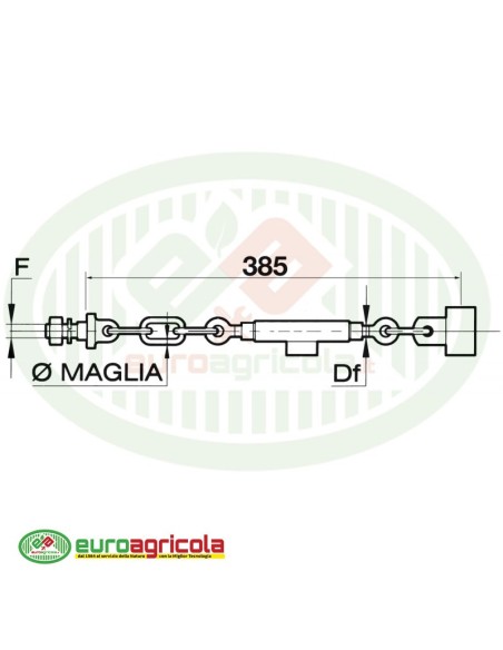 Catena Imbrigliamento 385mm Maglie 2+1