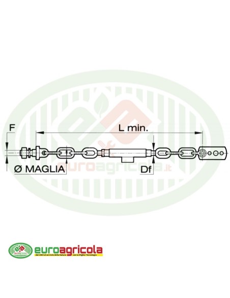Catena Imbrigliamento 570mm Maglie 2+2