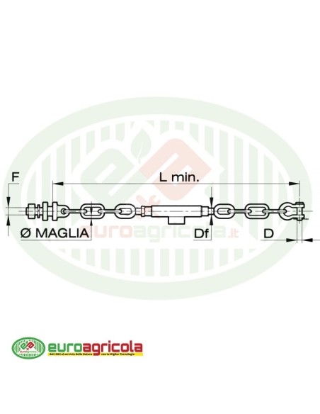 Catena Imbrigliamento 515mm Maglie 2+2