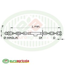 Catena Imbrigliamento 570mm Maglie 2+2