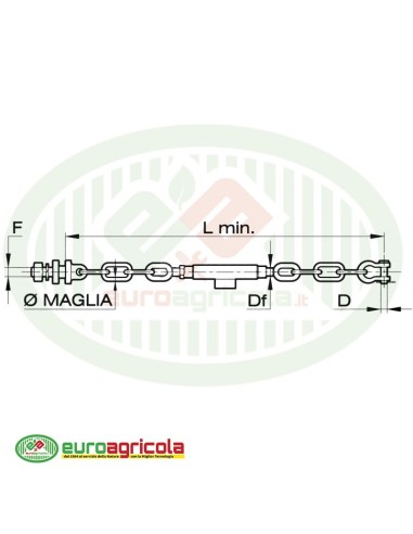 Catena Imbrigliamento 690mm Maglie 3+3
